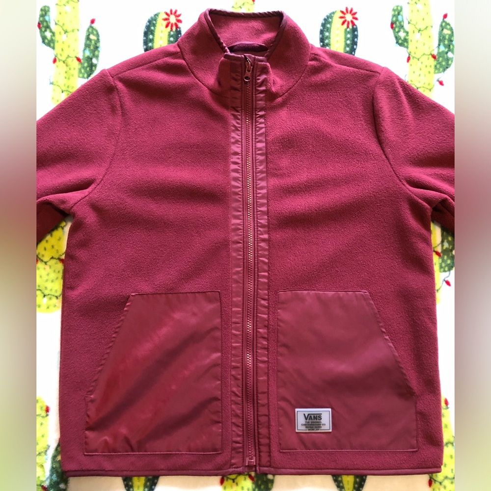 Vans Tommy Burgundy Fleece Zip Jacket - Picture 3 of 11